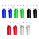 Maxbell 2 Pieces Mini Portable Waterproof Pill Capsule Box Container Pendant Red