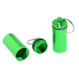 Maxbell 2 Pieces Mini Portable Waterproof Pill Capsule Box Container Pendant Green
