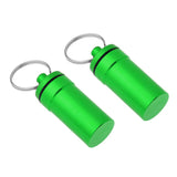 Maxbell 2 Pieces Mini Portable Waterproof Pill Capsule Box Container Pendant Green