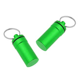 Maxbell 2 Pieces Mini Portable Waterproof Pill Capsule Box Container Pendant Green