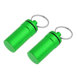 Maxbell 2 Pieces Mini Portable Waterproof Pill Capsule Box Container Pendant Green