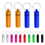 Maxbell 2Pcs Waterproof Aluminum Pill Box Case Bottle Cache Drug Holder Keychain Flat Yellow