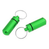 Maxbell 2Pcs Waterproof Aluminum Pill Box Case Bottle Cache Drug Holder Keychain Round Green