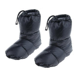 Maxbell White Goose Down Slippers Winter Warm Camping Tent Foot Booties Black XL