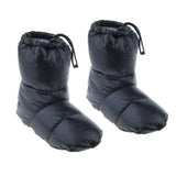 Maxbell White Goose Down Slippers Winter Warm Camping Tent Foot Booties Black XL