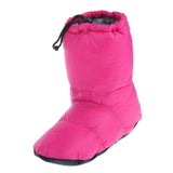 Maxbell White Goose Down Slippers Winter Warm Camping Tent Foot Booties Rose Red L
