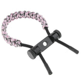 Maxbell Bow Archery Wrist Sling Paracord Cord Survival Hunting Shooting Wrist Strap Pink and Black