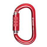 Maxbell 25KN Aluminum Rock Climbing Rescue Safety D Type Carabiner Red Auto