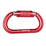 Maxbell 25KN Aluminum Rock Climbing Rescue Safety D Type Carabiner Red Auto