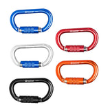 Maxbell 25KN Aluminum Rock Climbing Rescue Safety D Type Carabiner Red Auto