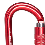 Maxbell 25KN Aluminum Rock Climbing Rescue Safety D Type Carabiner Red Auto