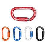 Maxbell 25KN Aluminum Rock Climbing Rescue Safety D Type Carabiner Red Auto