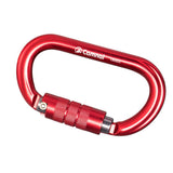 Maxbell 25KN Aluminum Rock Climbing Rescue Safety D Type Carabiner Red Auto