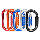 Maxbell 25KN Aluminum Rock Climbing Rescue Safety D Type Carabiner Red Auto