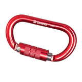 Maxbell 25KN Aluminum Rock Climbing Rescue Safety D Type Carabiner Red Auto