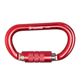 Maxbell 25KN Aluminum Rock Climbing Rescue Safety D Type Carabiner Red Auto