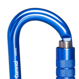 Maxbell 25KN Aluminum Rock Climbing Rescue Safety D Type Carabiner Blue Auto