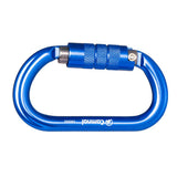 Maxbell 25KN Aluminum Rock Climbing Rescue Safety D Type Carabiner Blue Auto