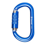 Maxbell 25KN Aluminum Rock Climbing Rescue Safety D Type Carabiner Blue Auto