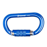 Maxbell 25KN Aluminum Rock Climbing Rescue Safety D Type Carabiner Blue Auto