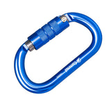 Maxbell 25KN Aluminum Rock Climbing Rescue Safety D Type Carabiner Blue Auto