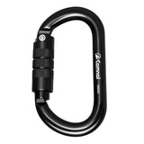 Maxbell 25KN Aluminum Rock Climbing Rescue Safety D Type Carabiner Black Auto