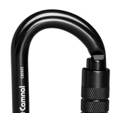 Maxbell 25KN Aluminum Rock Climbing Rescue Safety D Type Carabiner Black Auto