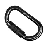 Maxbell 25KN Aluminum Rock Climbing Rescue Safety D Type Carabiner Black Auto