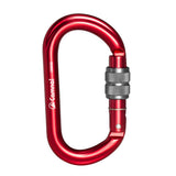 Maxbell 25KN Aluminum Rock Climbing Rescue Safety D Type Carabiner Red Screwgate