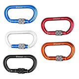 Maxbell 25KN Aluminum Rock Climbing Rescue Safety D Type Carabiner Red Screwgate