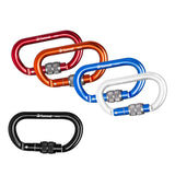 Maxbell 25KN Aluminum Rock Climbing Rescue Safety D Type Carabiner Red Screwgate