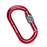 Maxbell 25KN Aluminum Rock Climbing Rescue Safety D Type Carabiner Red Screwgate