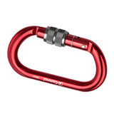 Maxbell 25KN Aluminum Rock Climbing Rescue Safety D Type Carabiner Red Screwgate