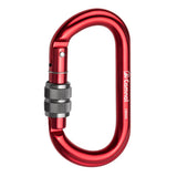 Maxbell 25KN Aluminum Rock Climbing Rescue Safety D Type Carabiner Red Screwgate