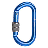 Maxbell 25KN Aluminum Rock Climbing Rescue Safety D Type Carabiner Blue Screwgate