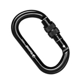 Maxbell 25KN Aluminum Rock Climbing Rescue Safety D Type Carabiner Black Screwgate