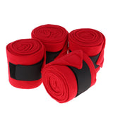 Maxbell 4pcs Soft Fleece Equestrian Leg Wraps Bandage for Horse Riding Racing Red
