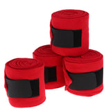 Maxbell 4pcs Soft Fleece Equestrian Leg Wraps Bandage for Horse Riding Racing Red