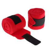 Maxbell 4pcs Soft Fleece Equestrian Leg Wraps Bandage for Horse Riding Racing Red