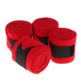 Maxbell 4pcs Soft Fleece Equestrian Leg Wraps Bandage for Horse Riding Racing Red