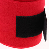 Maxbell 4pcs Soft Fleece Equestrian Leg Wraps Bandage for Horse Riding Racing Red