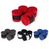 Maxbell 4pcs Soft Fleece Equestrian Leg Wraps Bandage for Horse Riding Racing Red