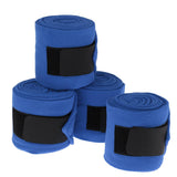 Maxbell 4pcs Soft Fleece Equestrian Leg Wraps Bandage for Horse Riding Racing Blue