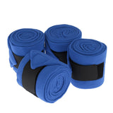 Maxbell 4pcs Soft Fleece Equestrian Leg Wraps Bandage for Horse Riding Racing Blue