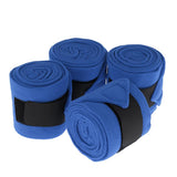 Maxbell 4pcs Soft Fleece Equestrian Leg Wraps Bandage for Horse Riding Racing Blue