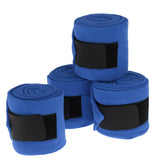 Maxbell 4pcs Soft Fleece Equestrian Leg Wraps Bandage for Horse Riding Racing Blue
