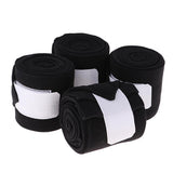 Maxbell 4pcs Soft Fleece Equestrian Leg Wraps Bandage for Horse Riding Racing Black