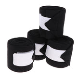 Maxbell 4pcs Soft Fleece Equestrian Leg Wraps Bandage for Horse Riding Racing Black