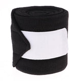 Maxbell 4pcs Soft Fleece Equestrian Leg Wraps Bandage for Horse Riding Racing Black