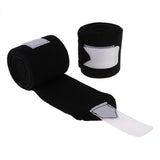 Maxbell 4pcs Soft Fleece Equestrian Leg Wraps Bandage for Horse Riding Racing Black
